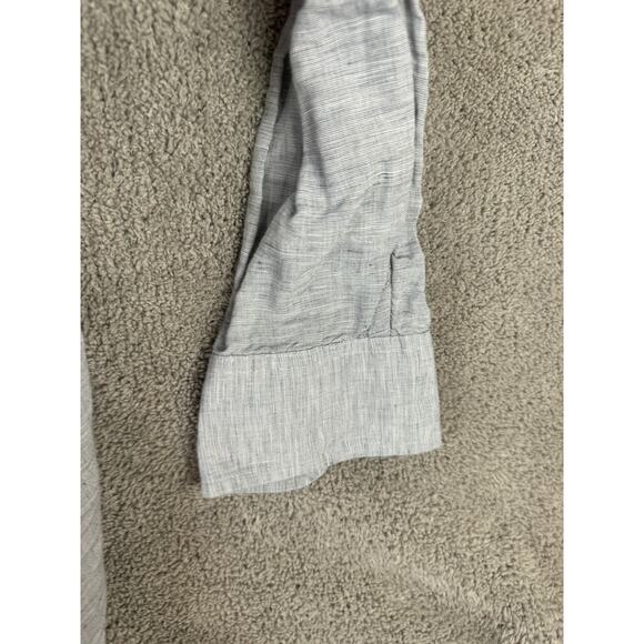 J.Crew Linen Shirt Mens Medium Light Blue Button Down Baird McNutt Long Sleeve - Picture 11 of 13